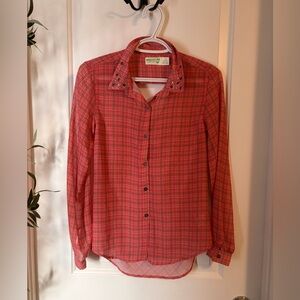 Selena Gomez Dream Out Loud Pink Plaid Shirt